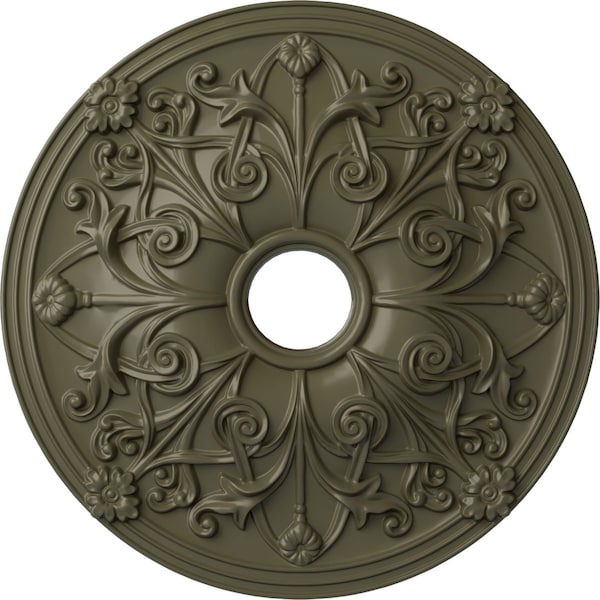 Ekena Millwork Jamie Ceiling Medallion (Fits Canopies up to 3 7/8"), 23 5/8"OD x 3 7/8"ID x 2 1/8"P, Painted Turtle CM23JAPTF - main
